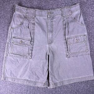 Vintage Cabelas Cargo Shorts Mens Size 34 Gray Legendary Stay Cool Canvas Hiking